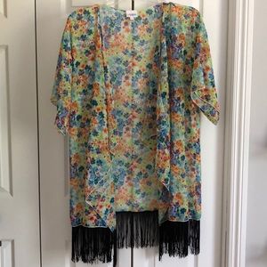 LuLaRoe Monroe Floral Kimono with Tassels